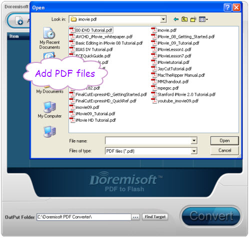 add pdf to flash converter